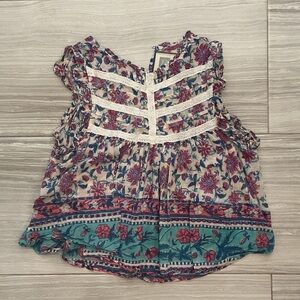 Alicia Bell Floral Sleeveless Top with Lace Detail